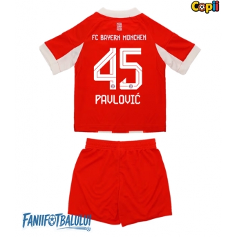 Bayern Munich Aleksandar Pavlovic #45 Echipament de Fotbal Replică 2025-26 Copii Acasa (+ Șorturi)